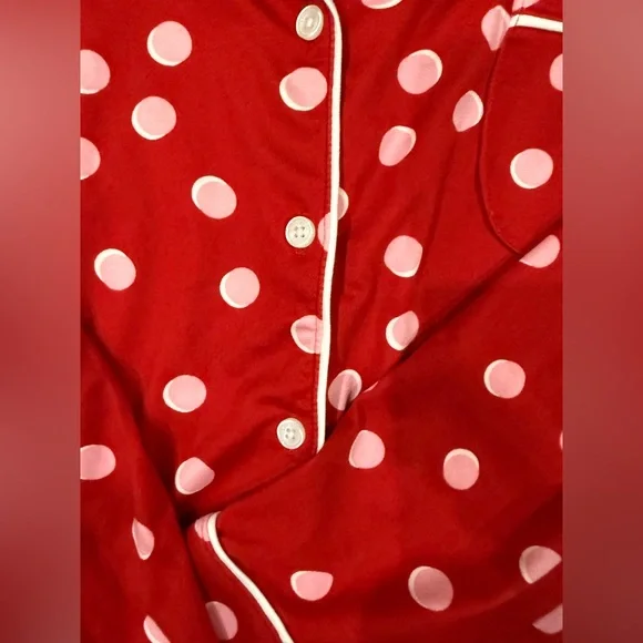 Kate Spade Red Polka Dot Pajama Top - Picture 4 of 7